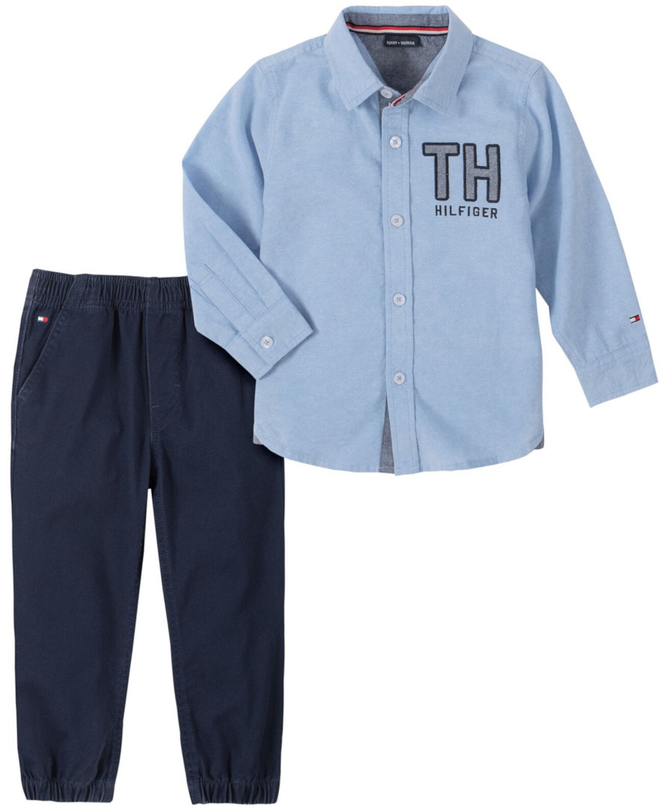 Спортивный комплект из твила с тканой рубашкой для маленьких мальчиков Tommy Hilfiger
