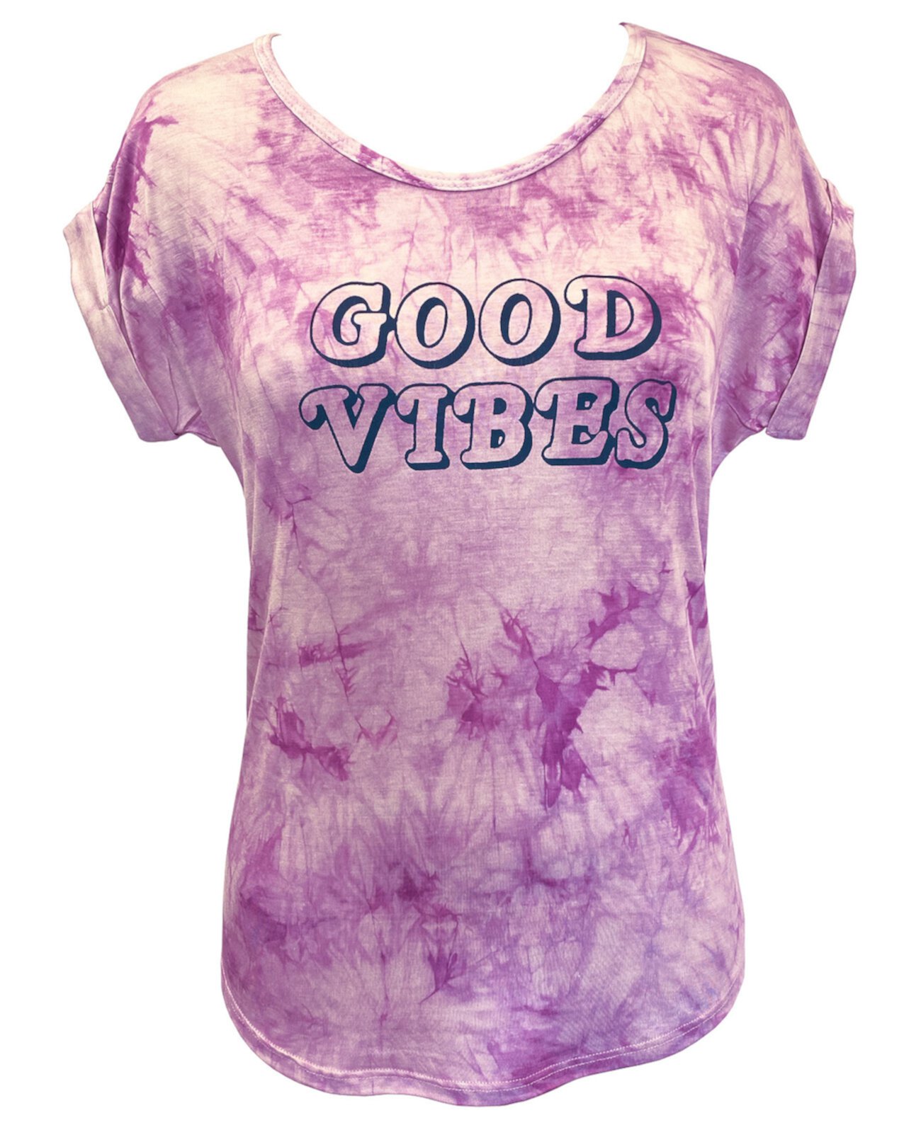 Plus Size Good Vibes-Graphic Tie-Dye Top, Created for Macy's Style & Co