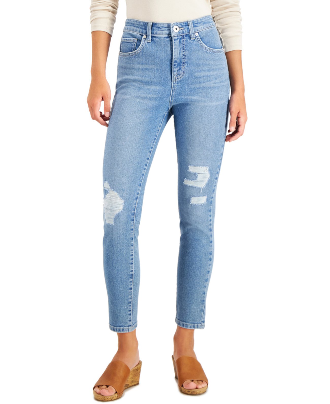 Рваные джинсы скинни до щиколотки с высокой посадкой, созданные для Macy's Style & Co