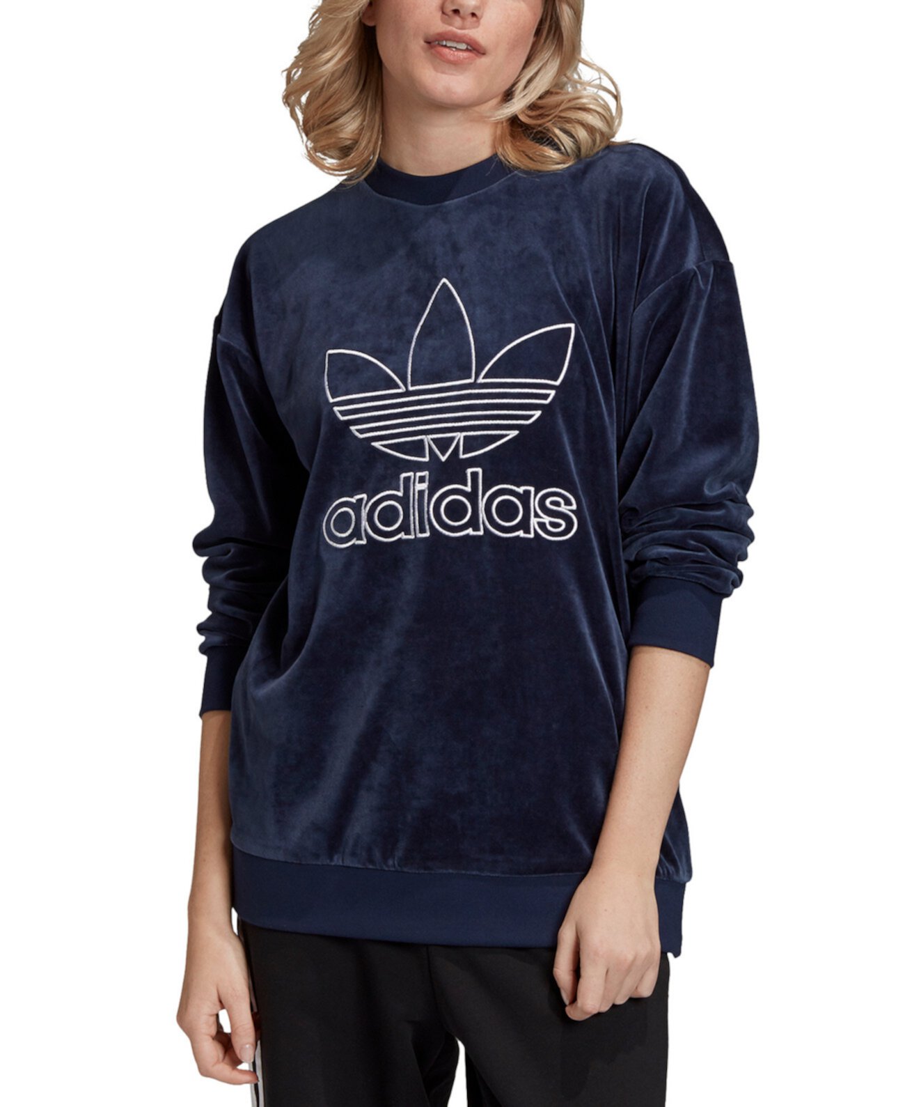 Adicolor Crewneck Velour Sweatshirt Adidas