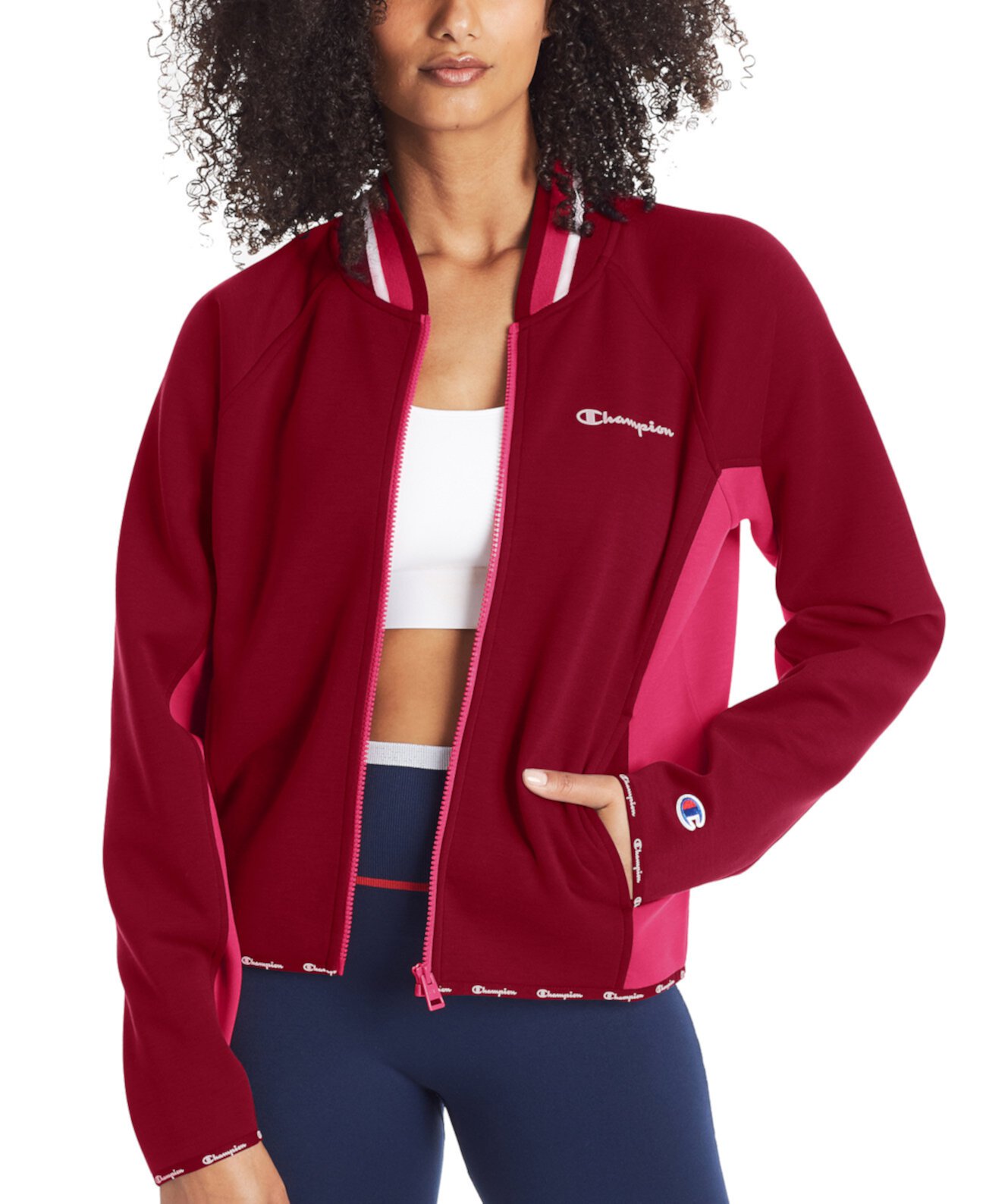 Женская спортивная университетская куртка с цветными блоками Champion