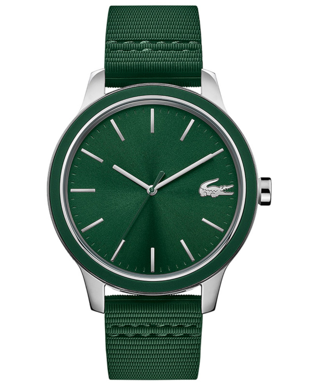 Мужские наручные часы Lacoste 12.12 с зеленым силиконовым ремешком, 44 мм Lacoste
