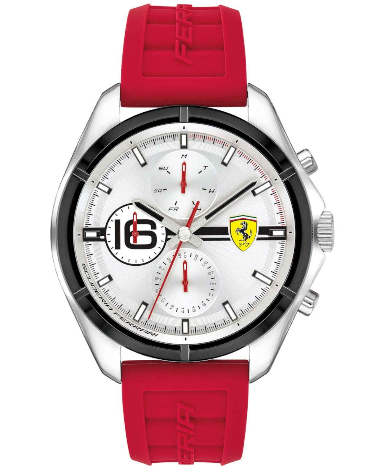 Мужские часы Speedracer с красным силиконовым ремешком, 46 мм Ferrari