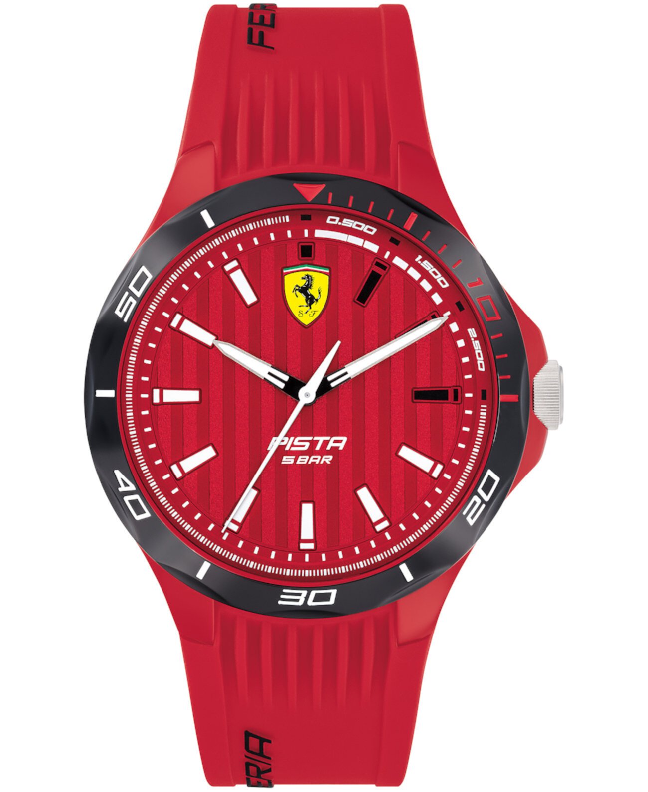 Мужские часы Pista Red с силиконовым ремешком 44 мм Ferrari