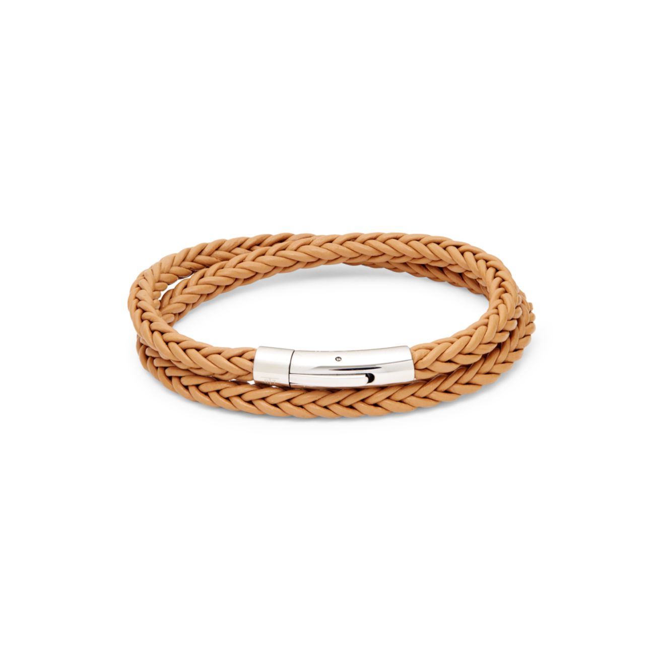 Stainless Steel &amp; Braided Leather Bracelet Tateossian