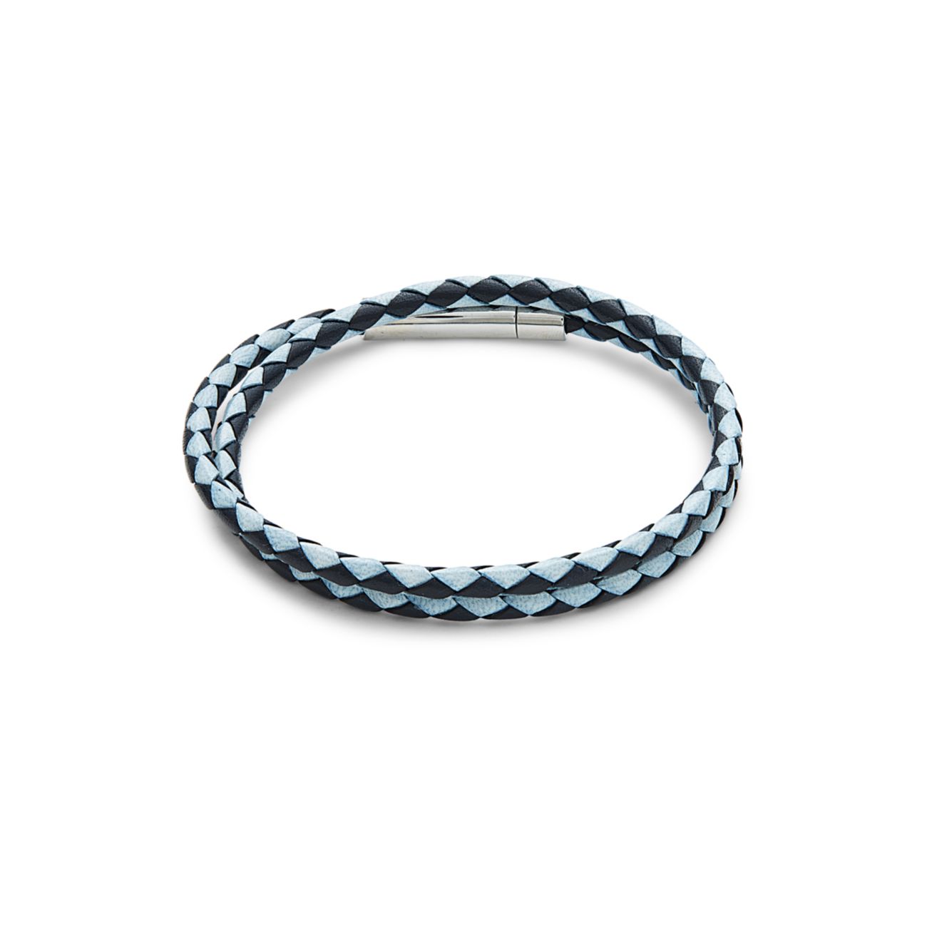 Stainless Steel &amp; Leather Wrap Bracelet Tateossian