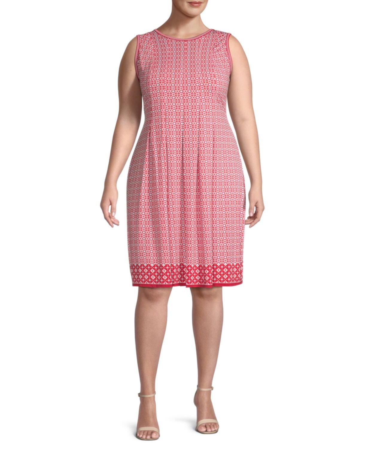 Плиссированное платье до колена с принтом в горошек Max Studio