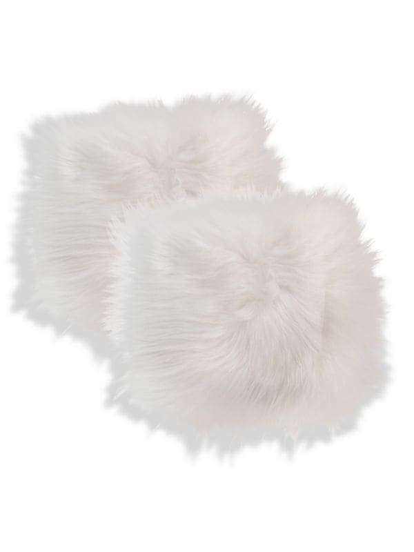 2-Pack SquareLong Hair Sheepskin Chair Pad Set Natural