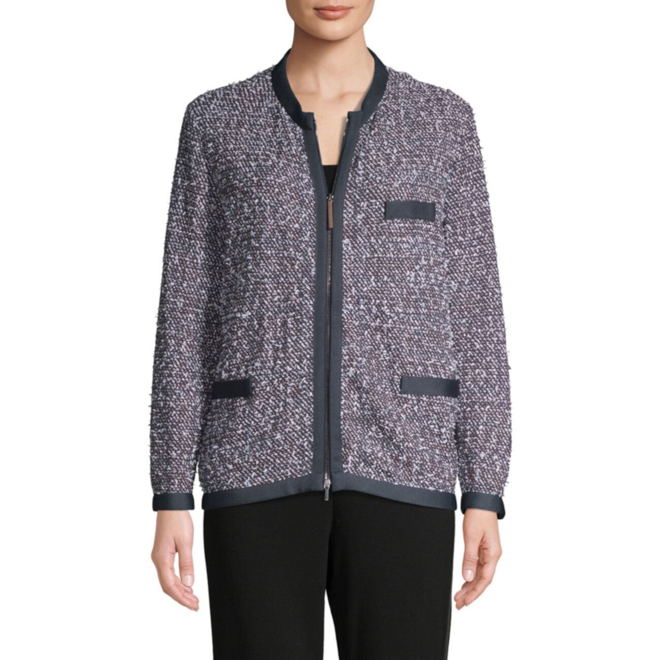 Full-Zip Tweed Jacket Fabiana Filippi