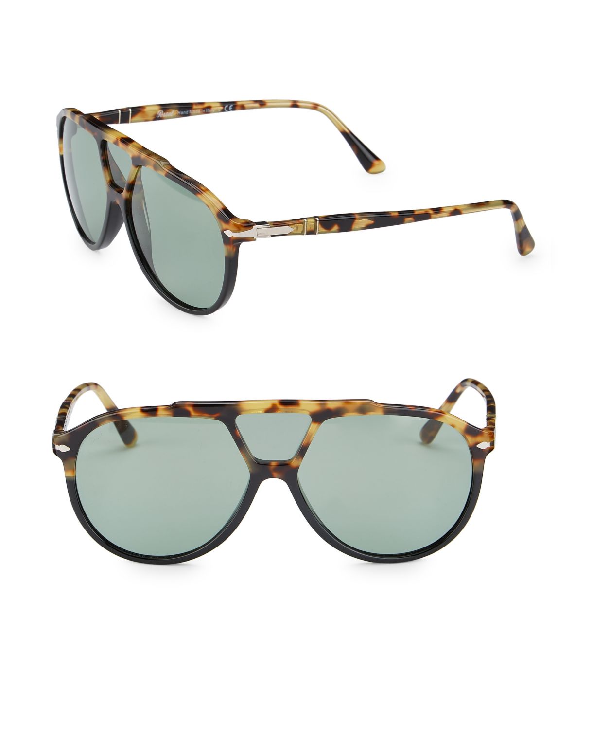 Солнцезащитные очки-авиаторы черепаховой расцветки 59 мм Persol