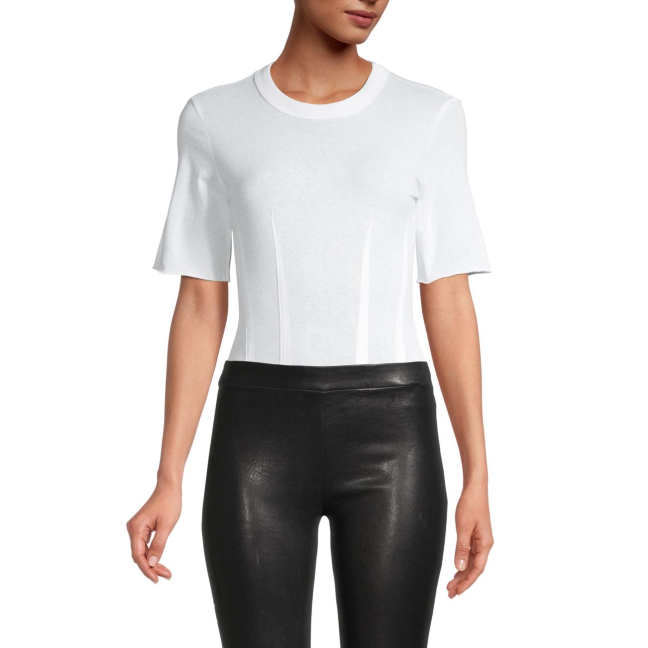 Купить Боди Pleated Back-Zip Bodysuit RtA, цвет - белый, по цене 6 670 ...