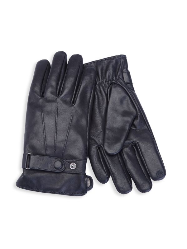 Кожаные перчатки с кашемировым покрытием для сенсорного экрана ROYCE New York