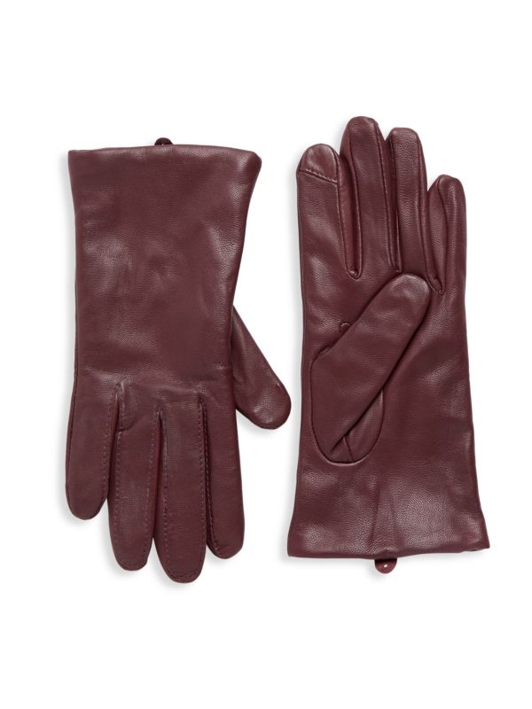 Кожаные перчатки на кашемировой подкладке Saks Fifth Avenue