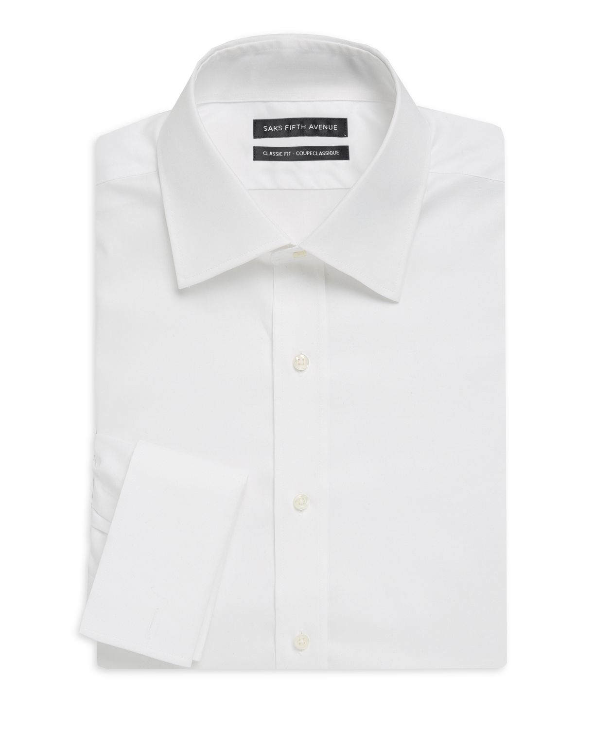 Хлопковая классическая рубашка классического кроя Saks Fifth Avenue