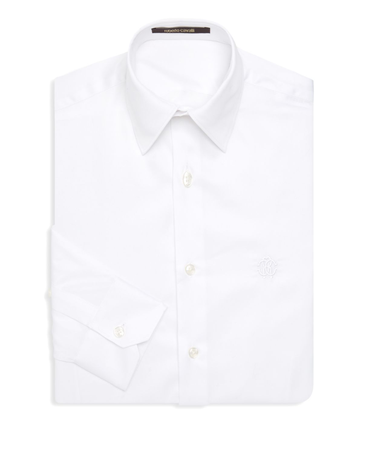Классическая рубашка с вышитым логотипом Roberto Cavalli