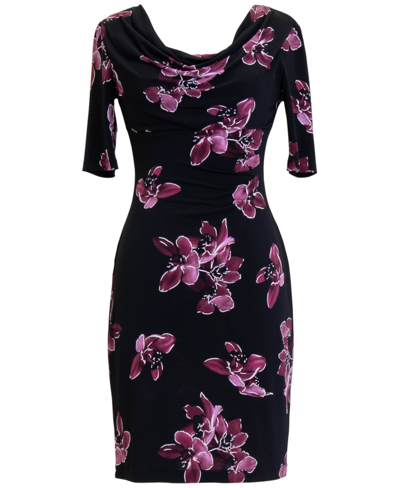 Petite Floral 3/4-Sleeve Sheath Dress Connected