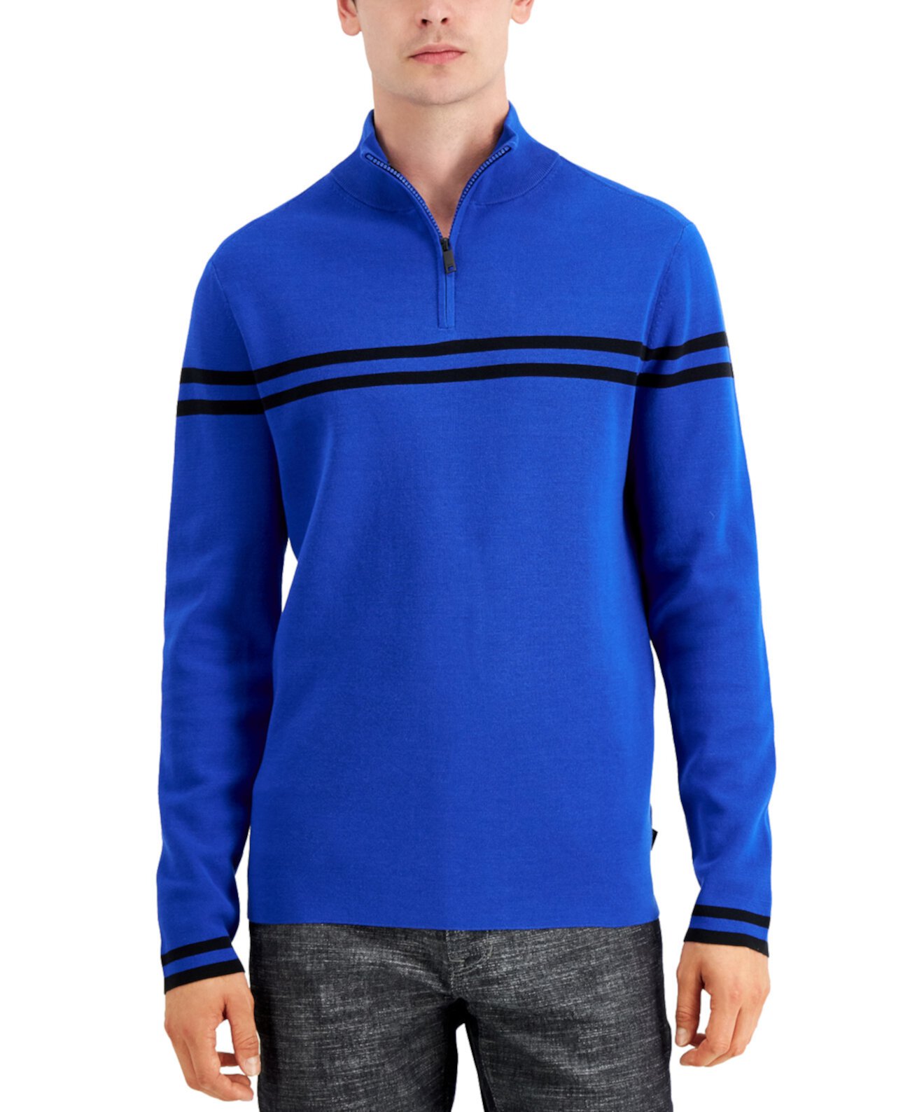 Мужской свитер в полоску на молнии, созданный для Macy's DKNY