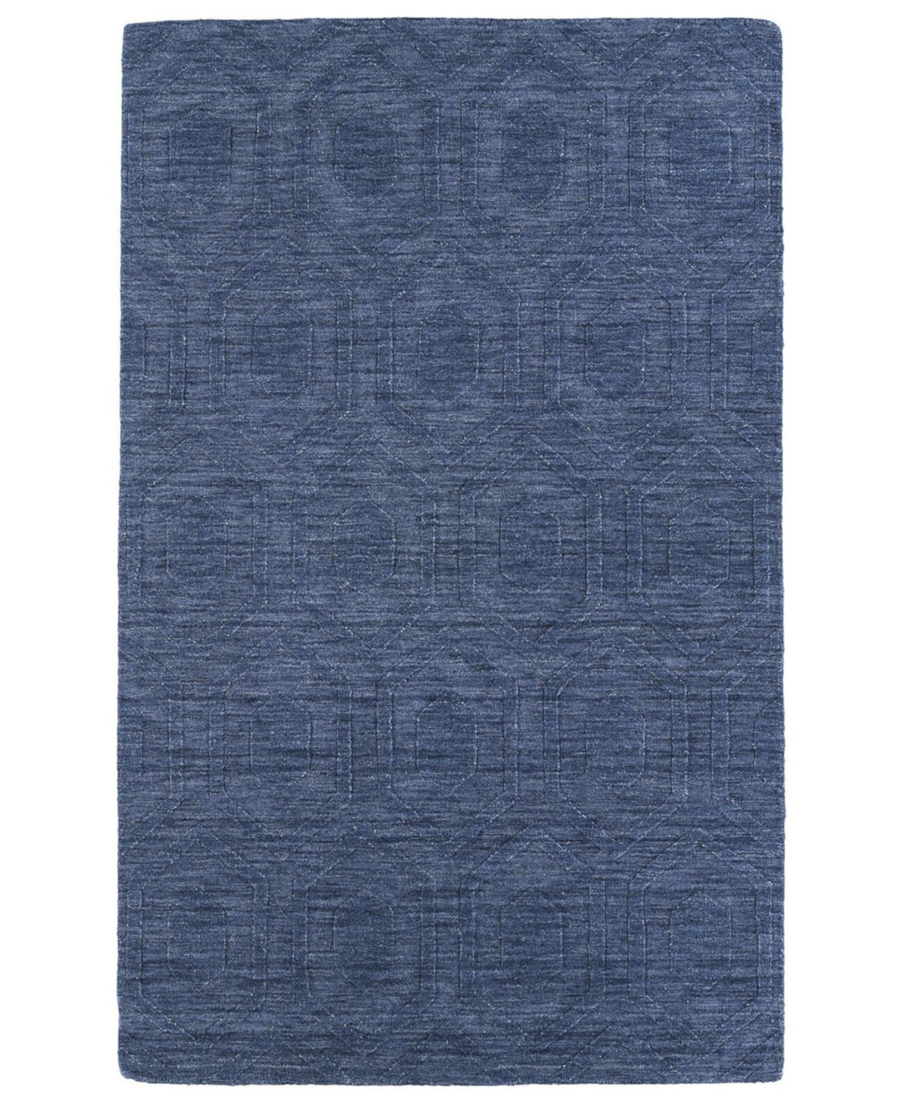 Отпечатки Modern IPM01-17 Синий коврик размером 3 фута 6 x 5 футов 6 дюймов Kaleen
