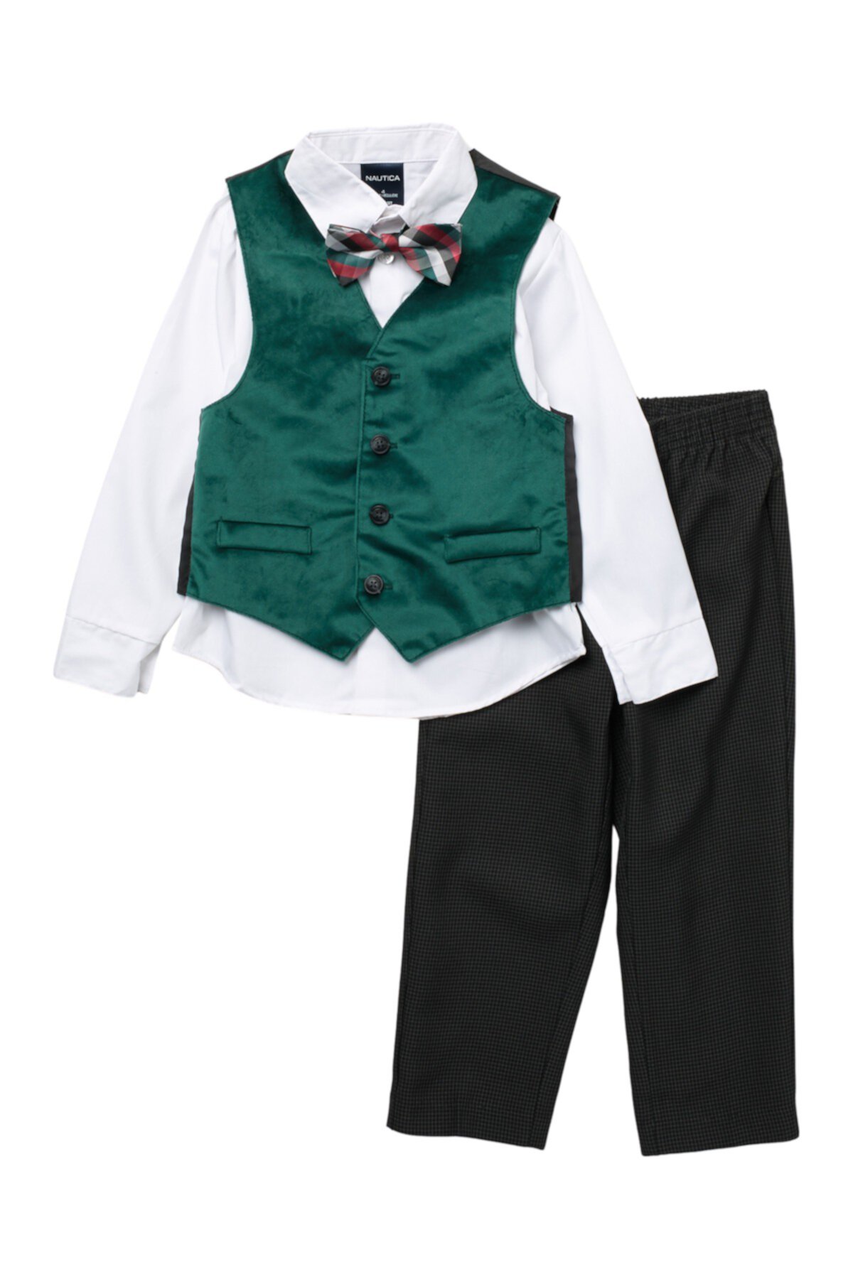Holiday Velvet Vest Set (Toddler & Little Boys) Nautica