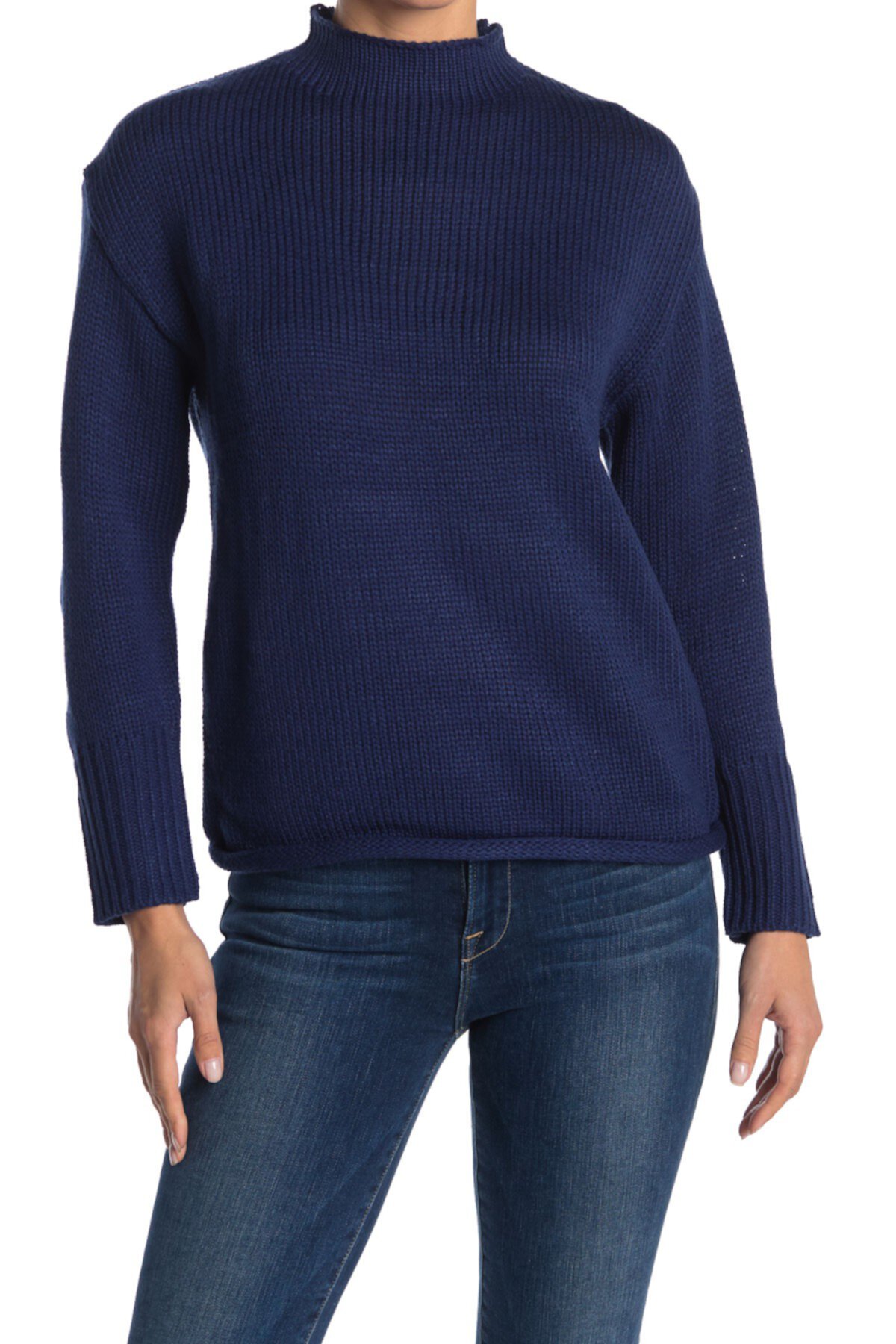 Knit Mock Neck Pullover FOR THE REPUBLIC