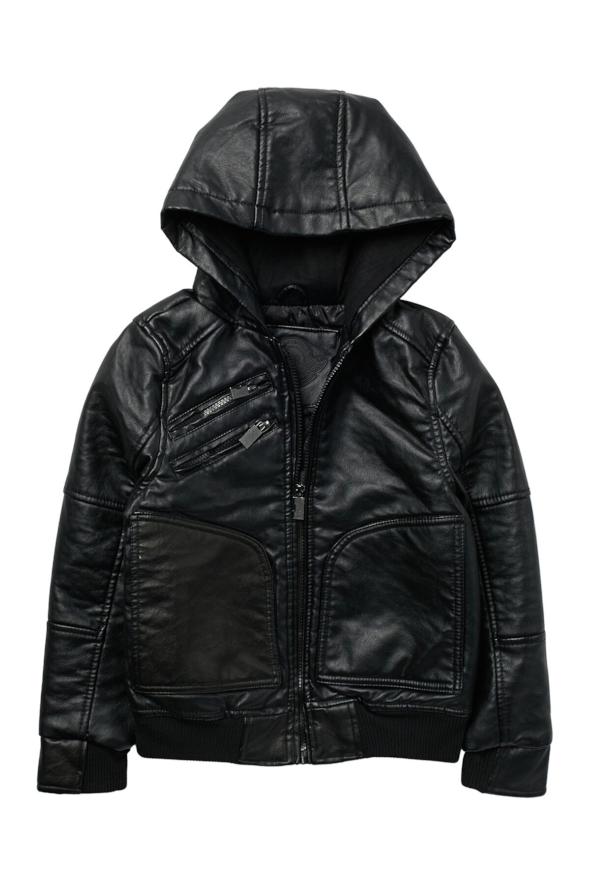 Faux Leather Hooded Jacket (Big Boys) Urban Republic