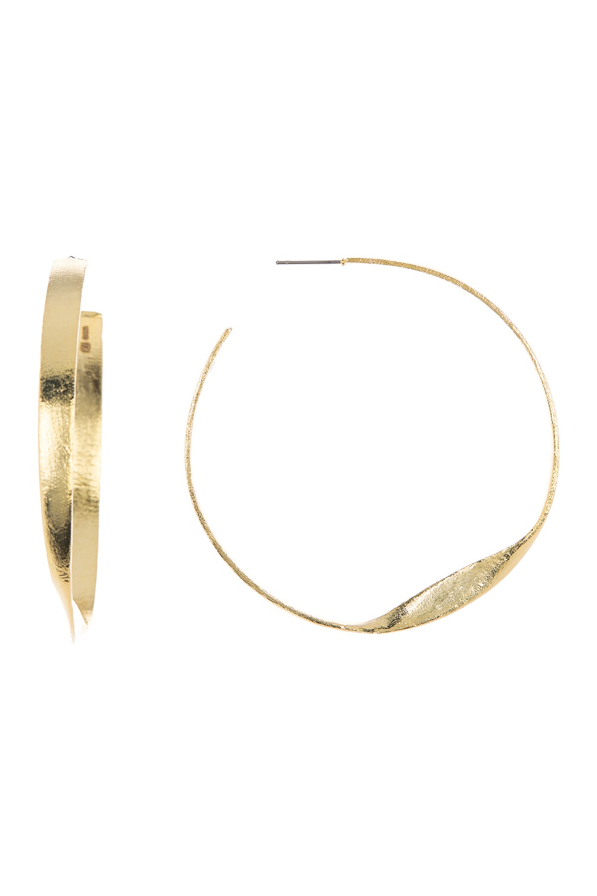 Серьги-кольца из витого золота 18 карат Rivka Friedman