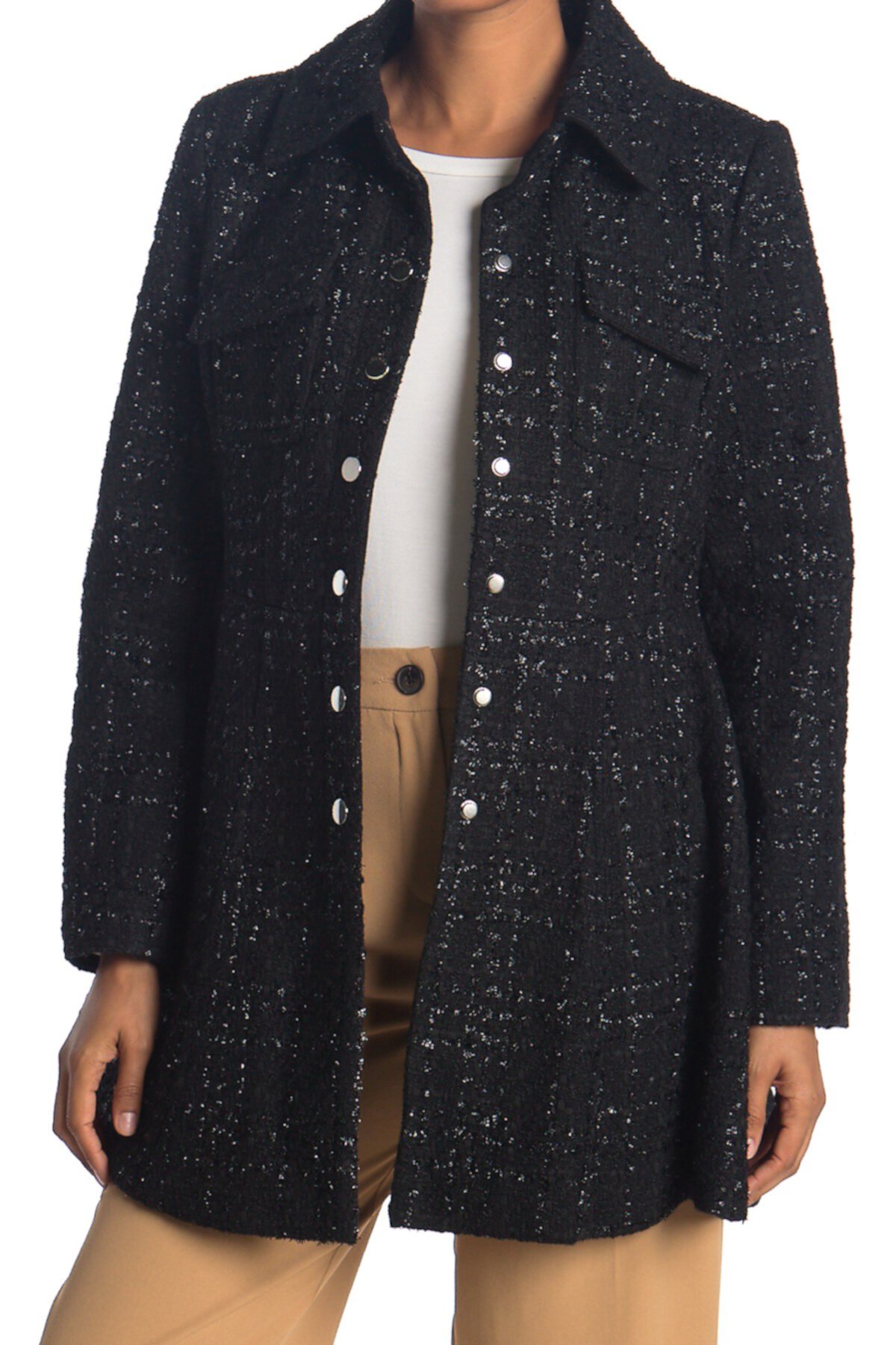 Collared Fit & Flare Coat  Laundry by Shelli Segal