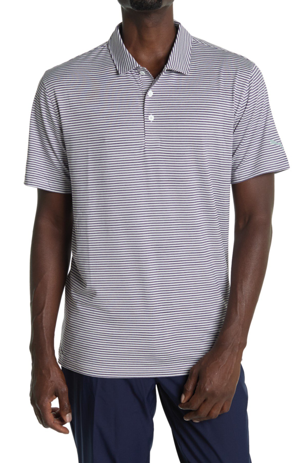 Рубашка-поло для гольфа в темно-фиолетовую полоску Caddy PUMA