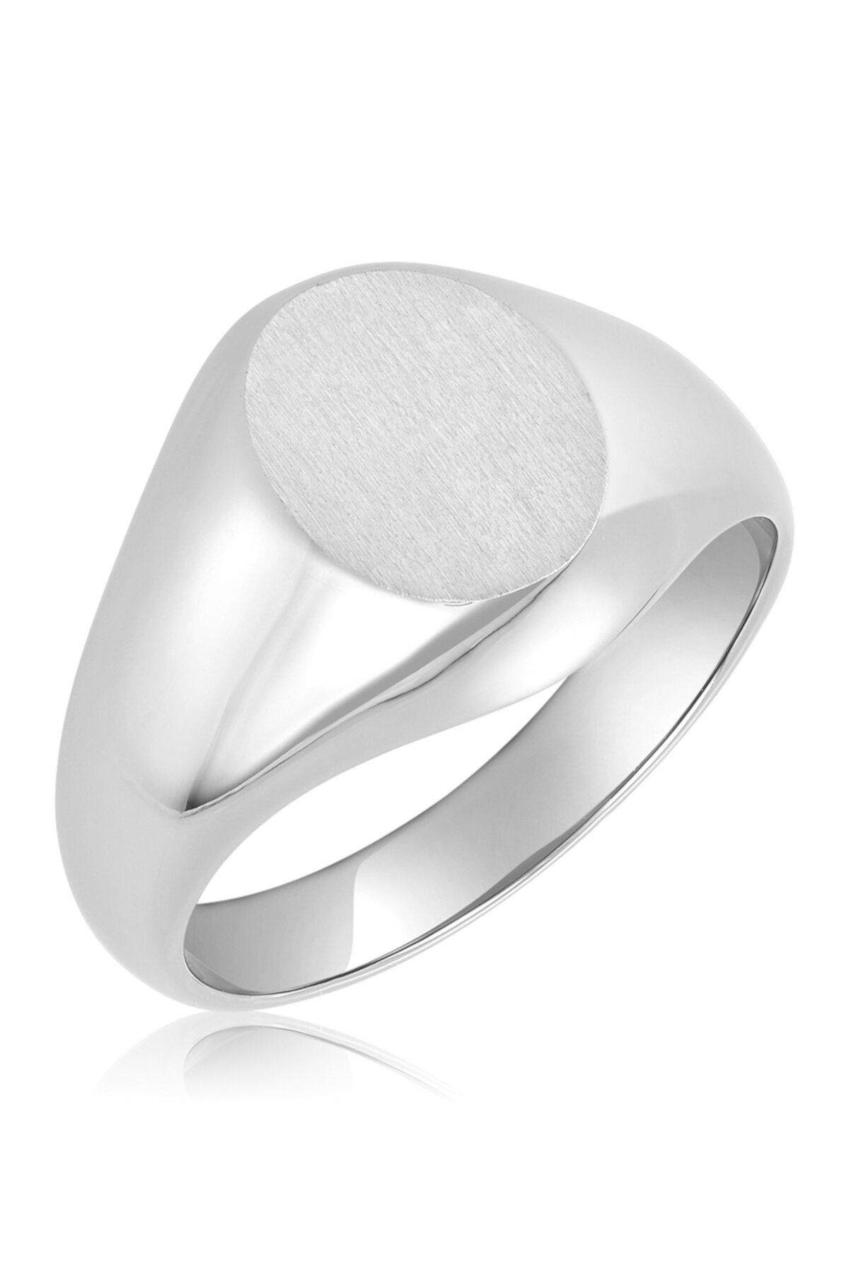 Серебряное овальное кольцо-печатка ADORNIA