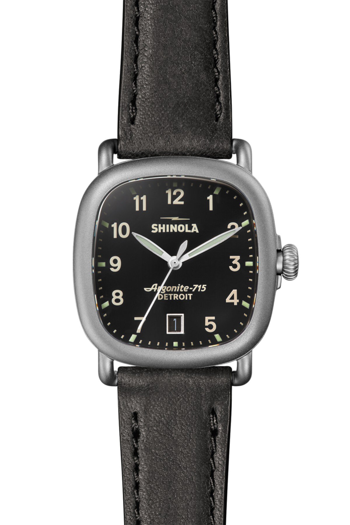 Женские часы Guardian 3HD с черным кожаным ремешком, 36 мм Shinola