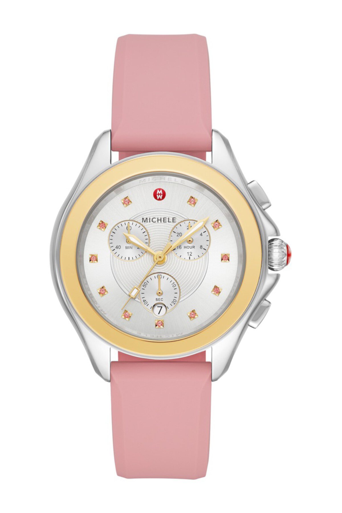 Women's Cape Pink Topaz Silicone Strap Watch, 40mm Michele