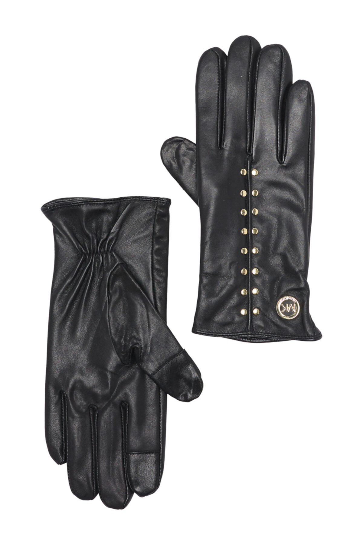 Astor Stud Leather Gloves Michael Kors