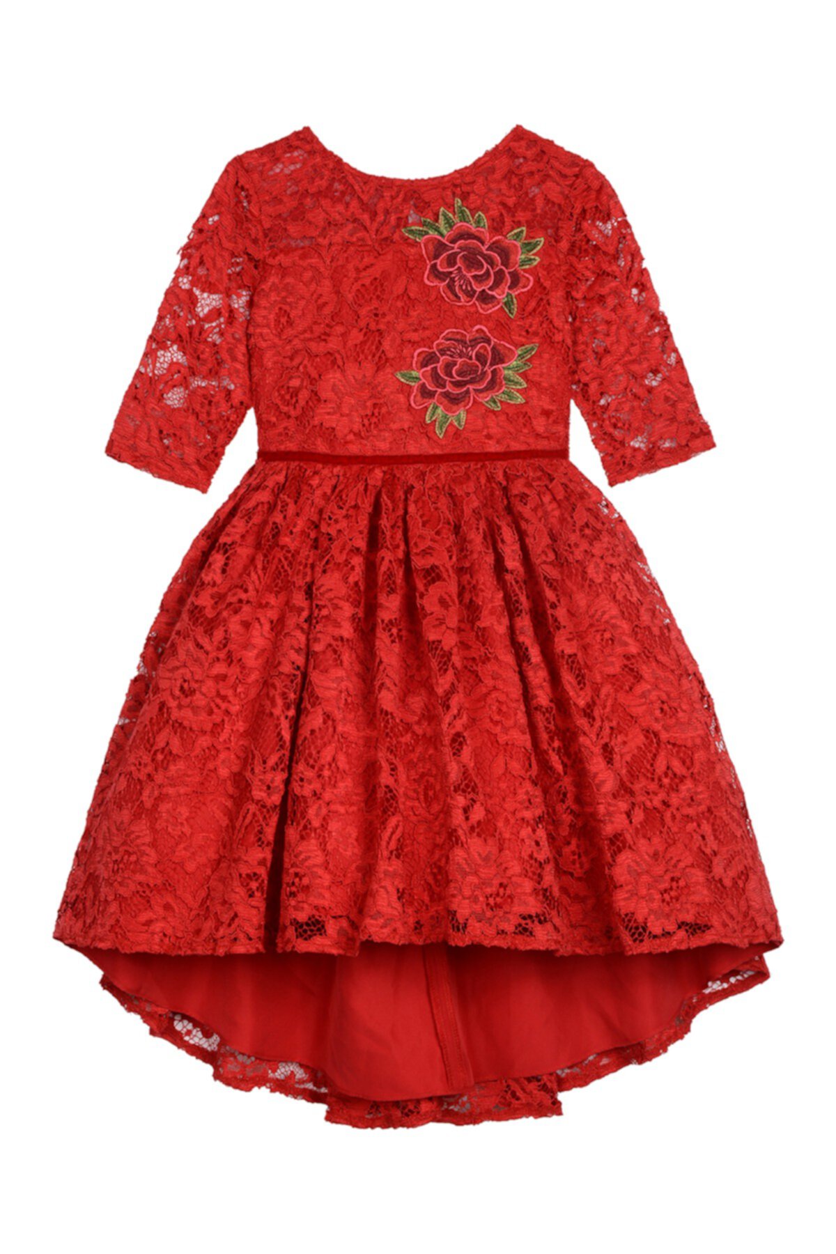 Красное кружевное платье с цветочной аппликацией (для малышей и девочек) Laura Ashley