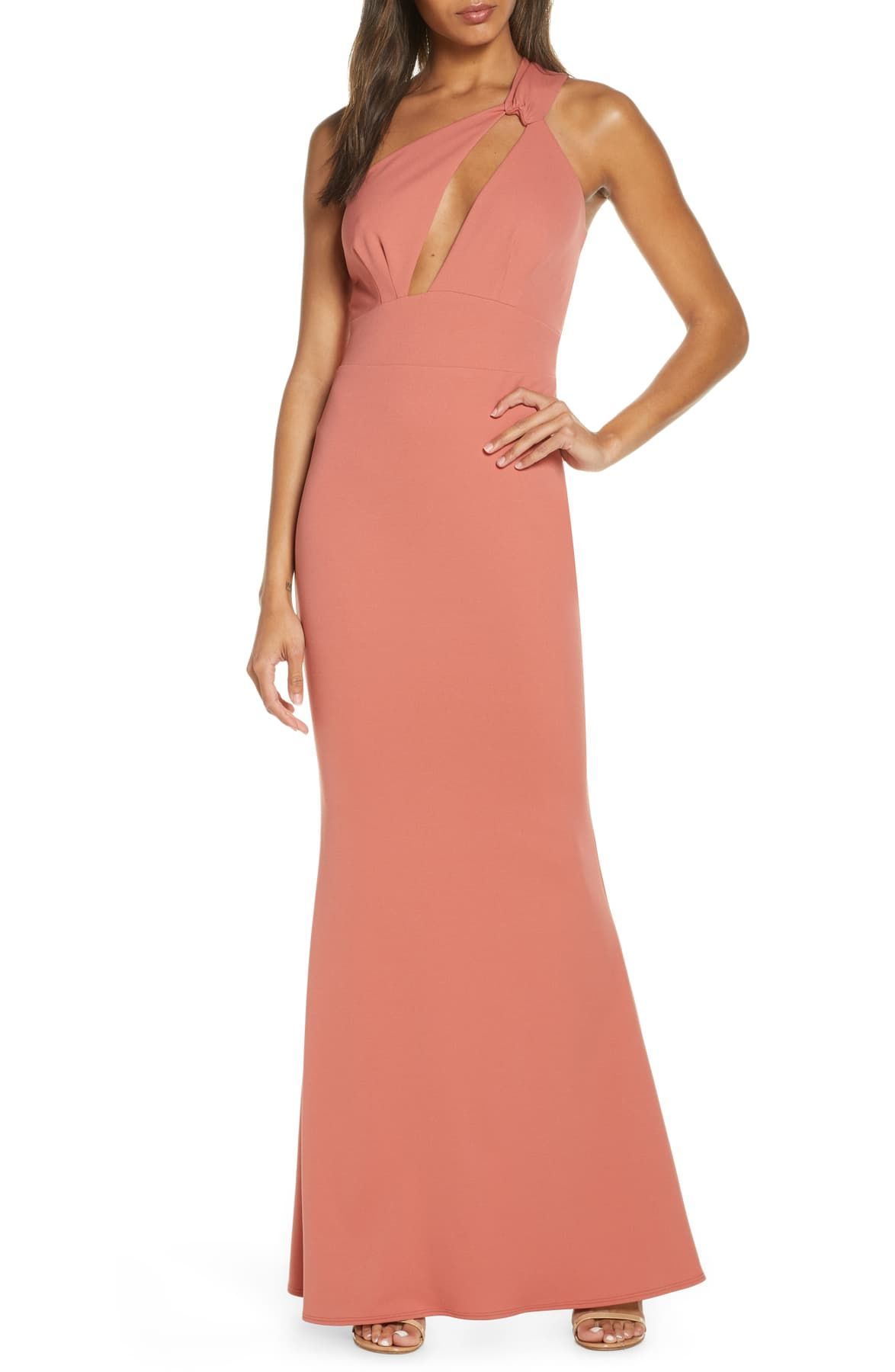 Edgy One-Shoulder Sleeveless Gown KATIE MAY