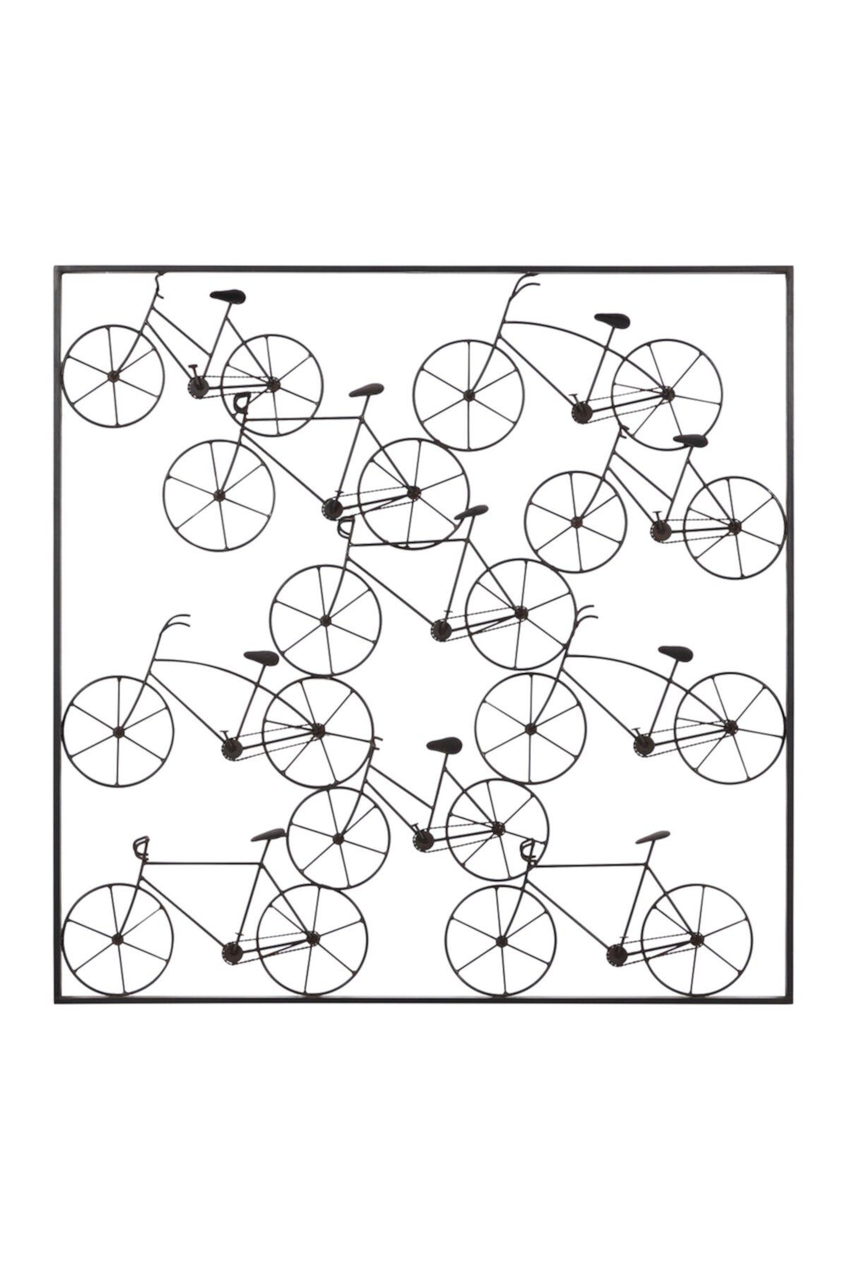 Квадратный черный металлический велосипедный коллаж для настенного декора - 32 "x 32" Willow Row