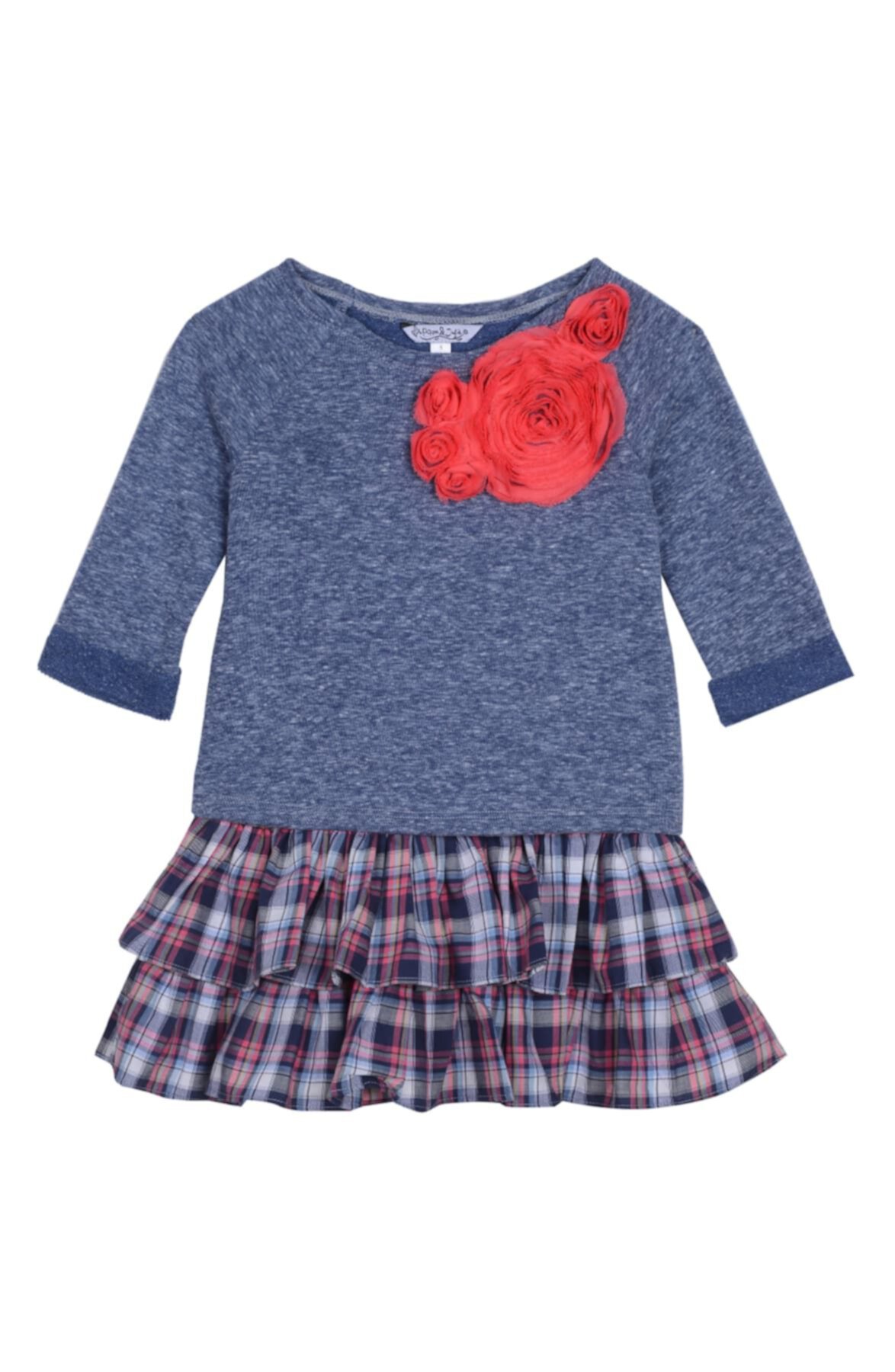 Rosette Plaid Skirt Dress (Toddler & Little Girls) Pippa & Julie