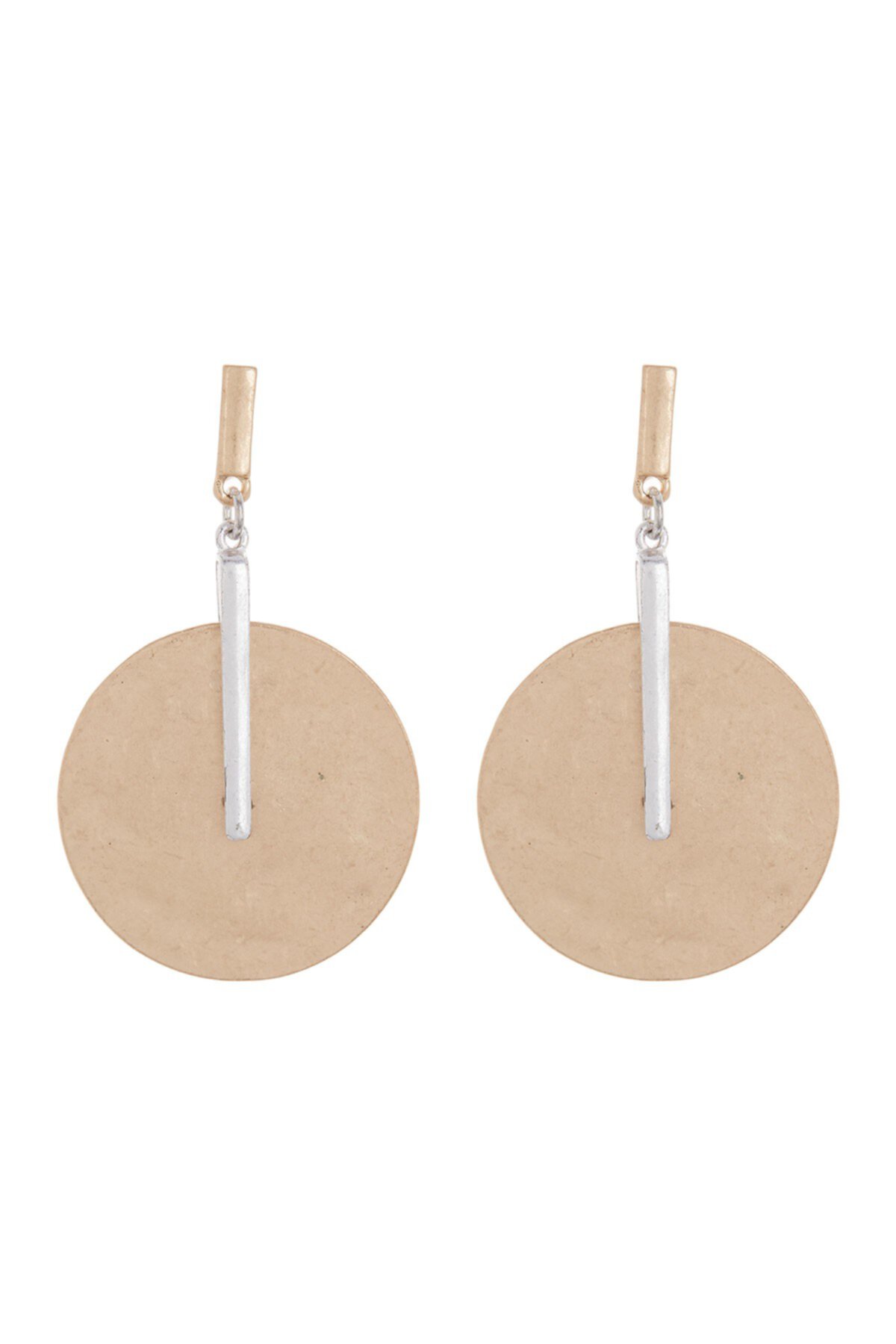 Gold Silver Bar Circle Statement Earrings AREA STARS