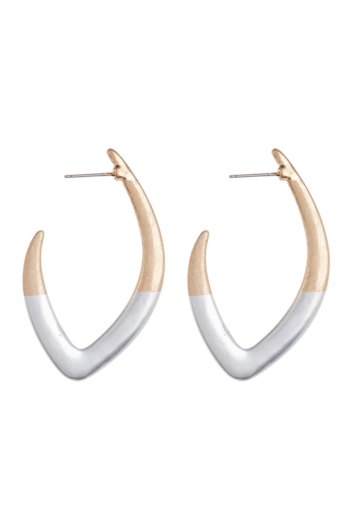 Two Tone Oval Huggie Earrings AREA STARS