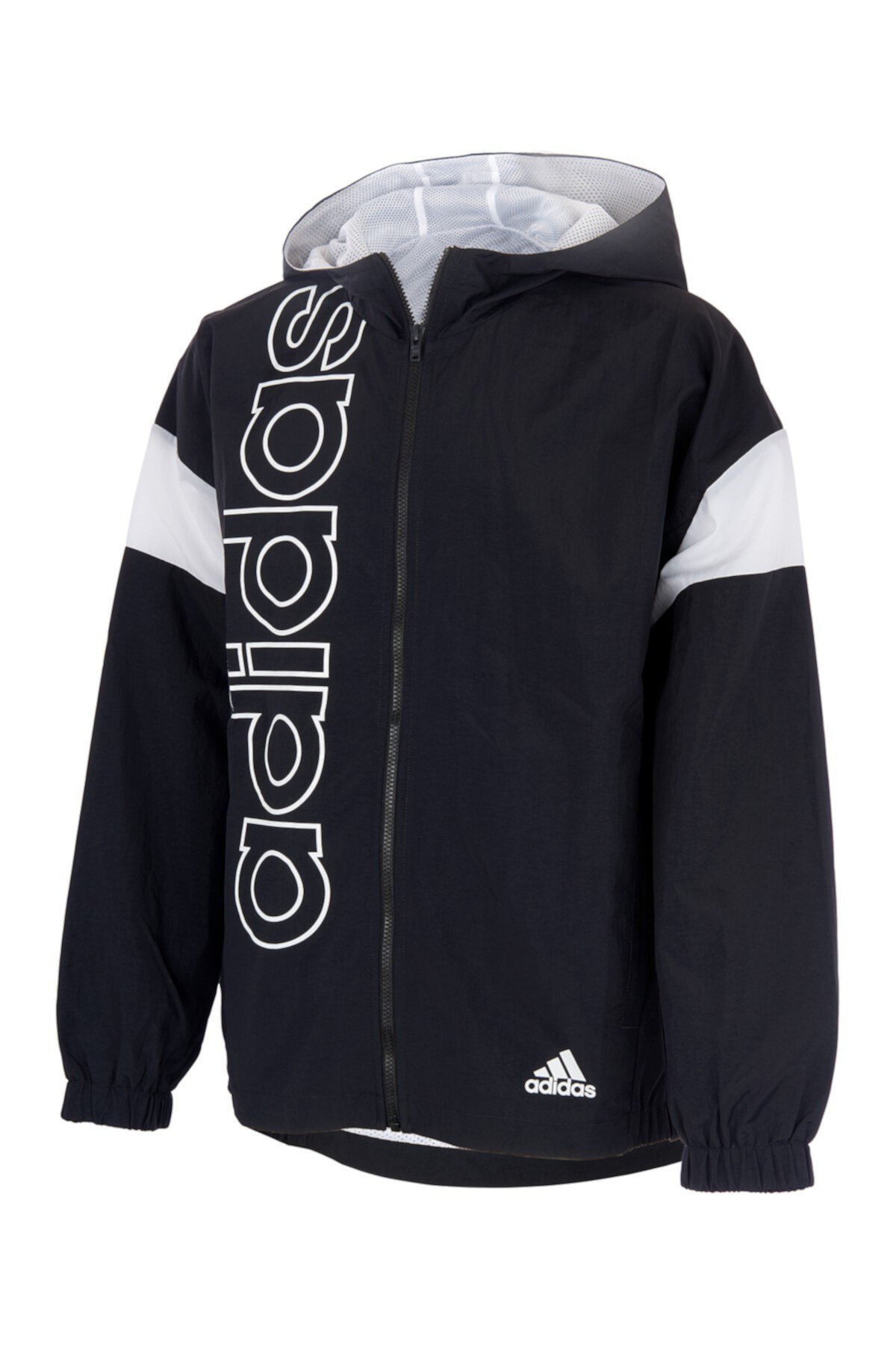 Тканая куртка с капюшоном и молнией спереди (для больших мальчиков) Adidas
