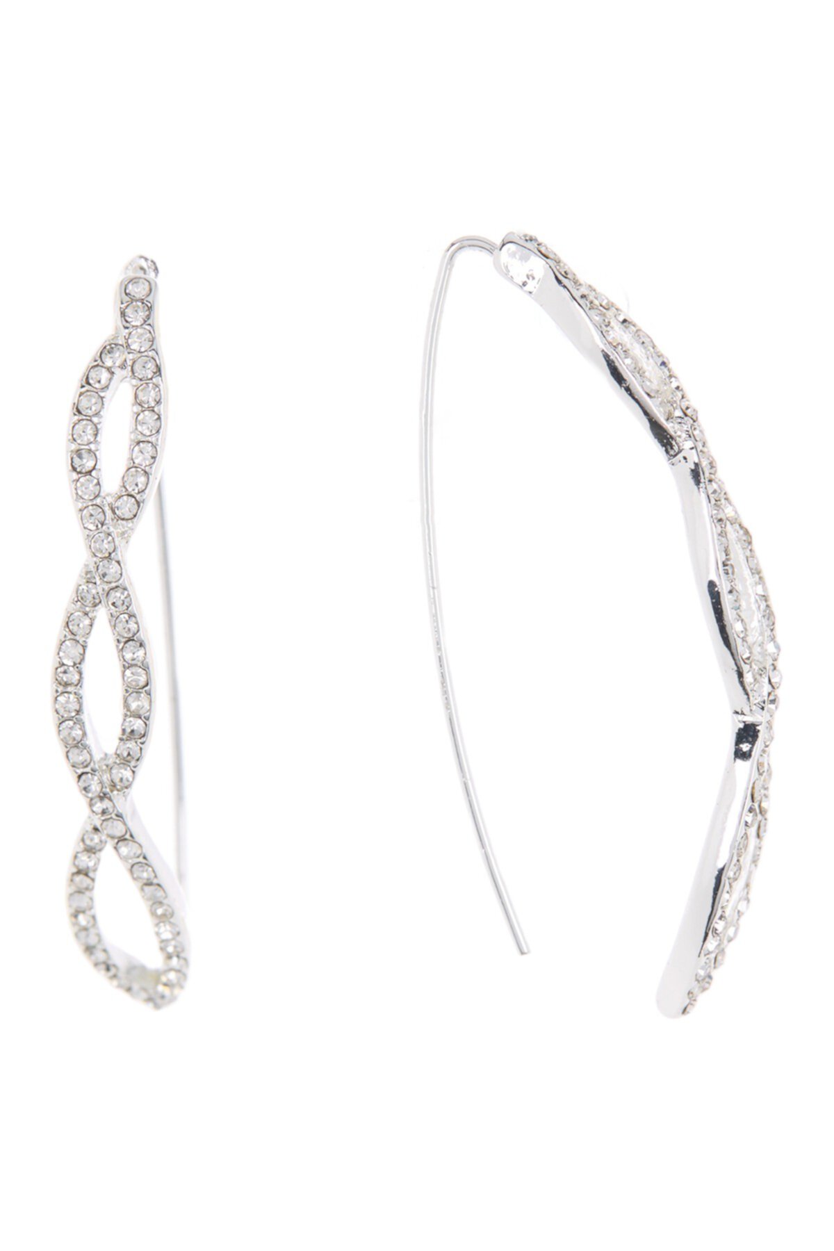 Silver-Tone Crystal Pave Threader Earrings Ralph Lauren