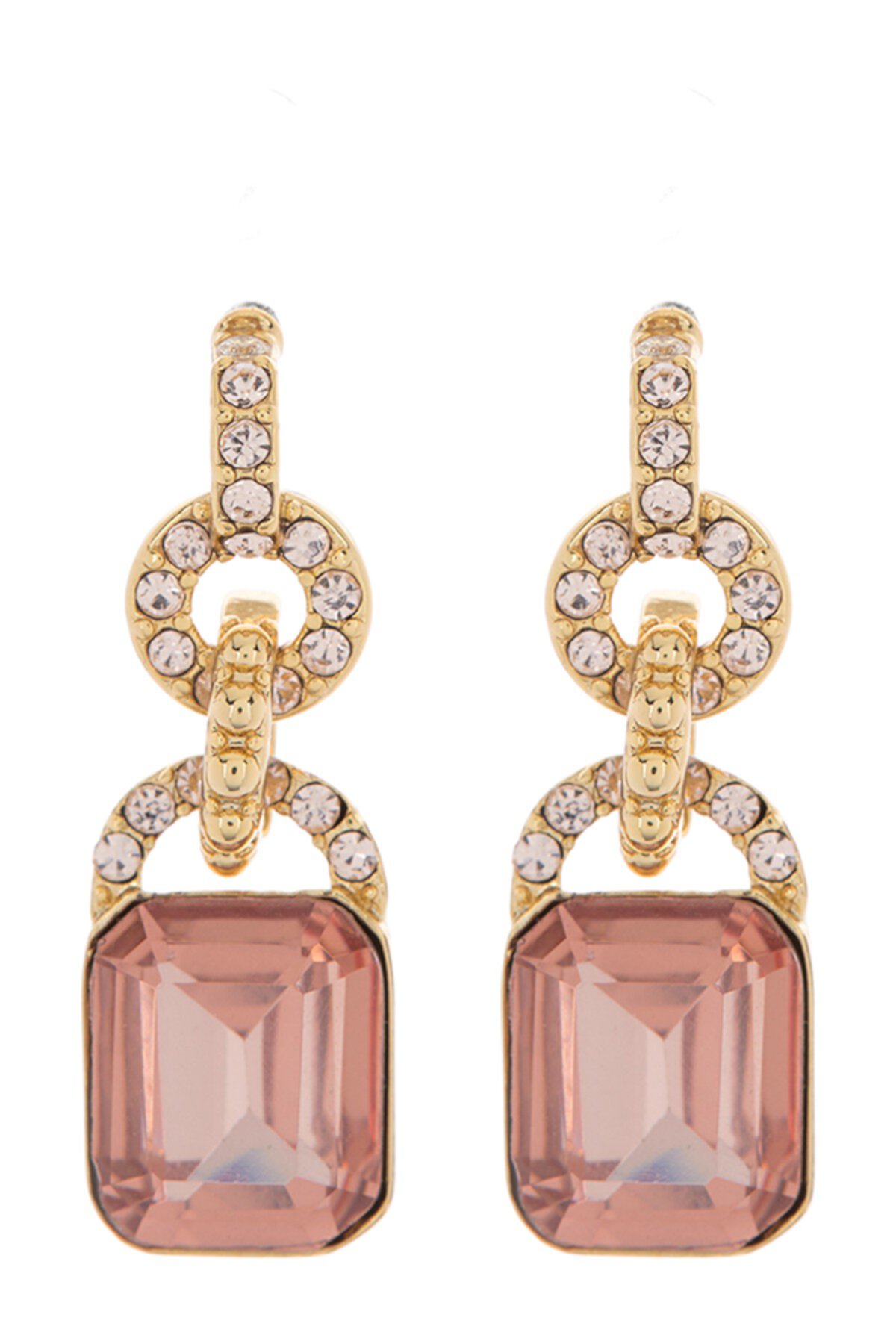 Золотистые двойные серьги-капли с паве и камнями с кристаллами Ralph Lauren