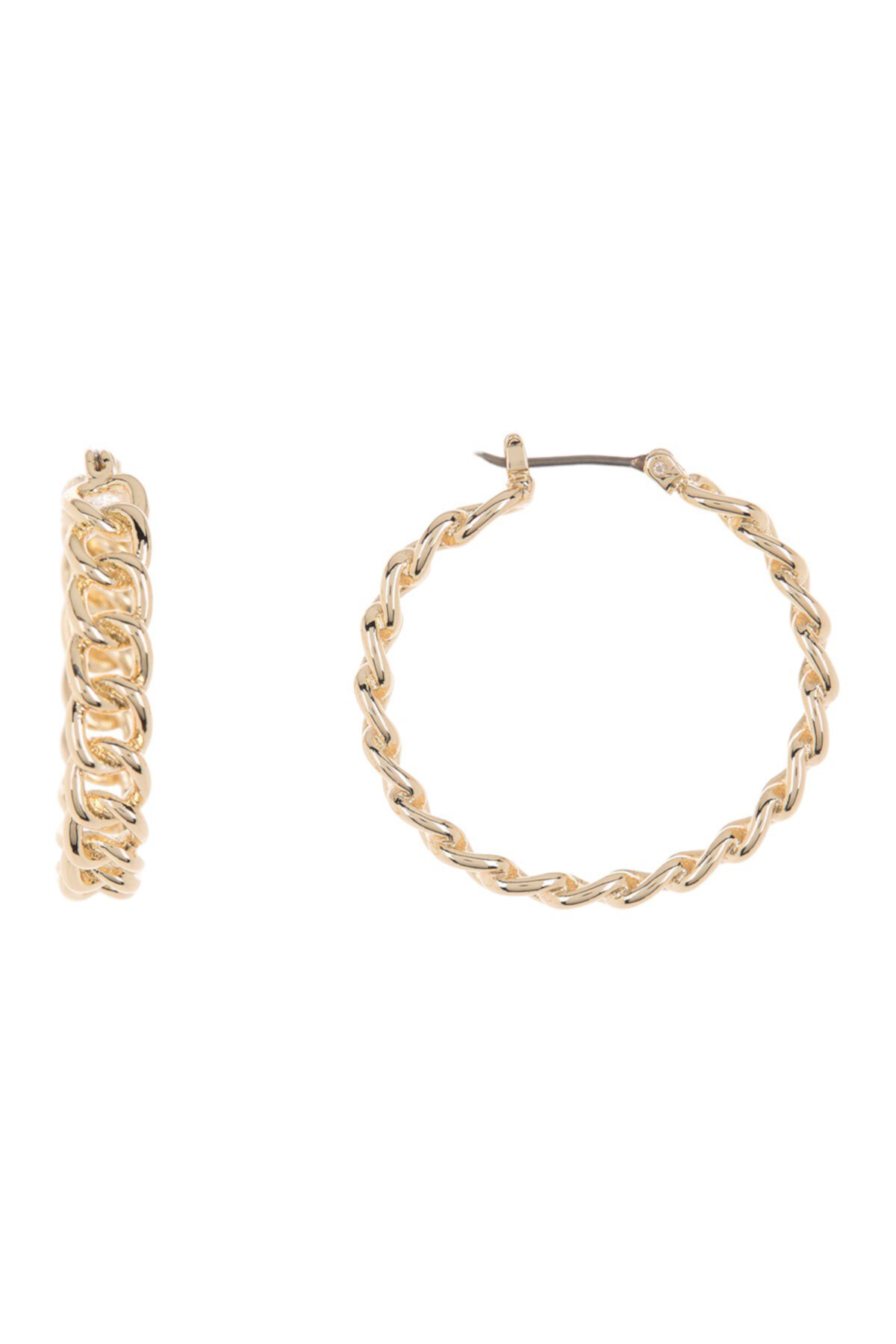 Серьги-кольца из латуни с золотистыми звеньями-цепочками Ralph Lauren