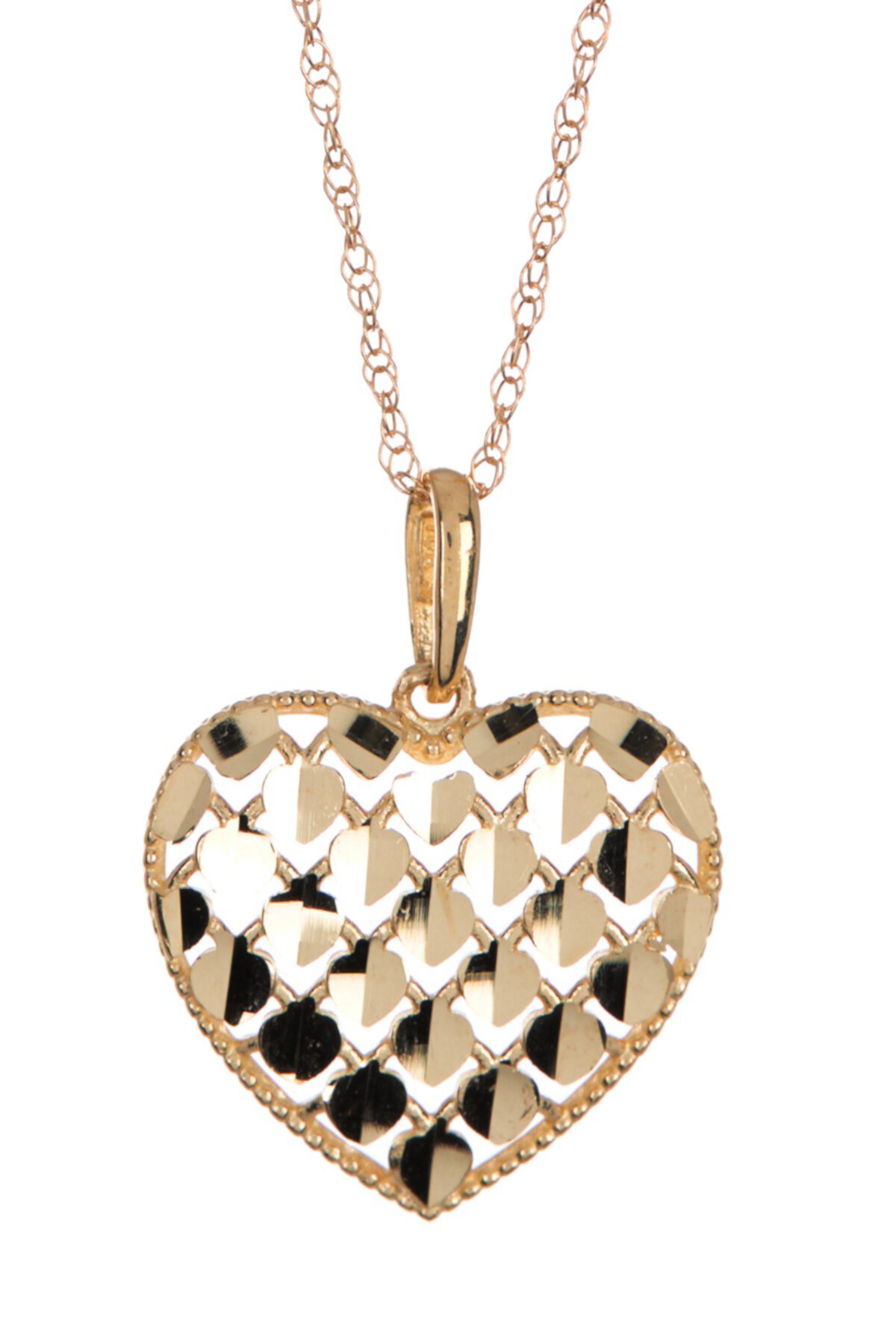 Ожерелье с подвеской в виде сердца из 10-каратного золота с пайетками Candela