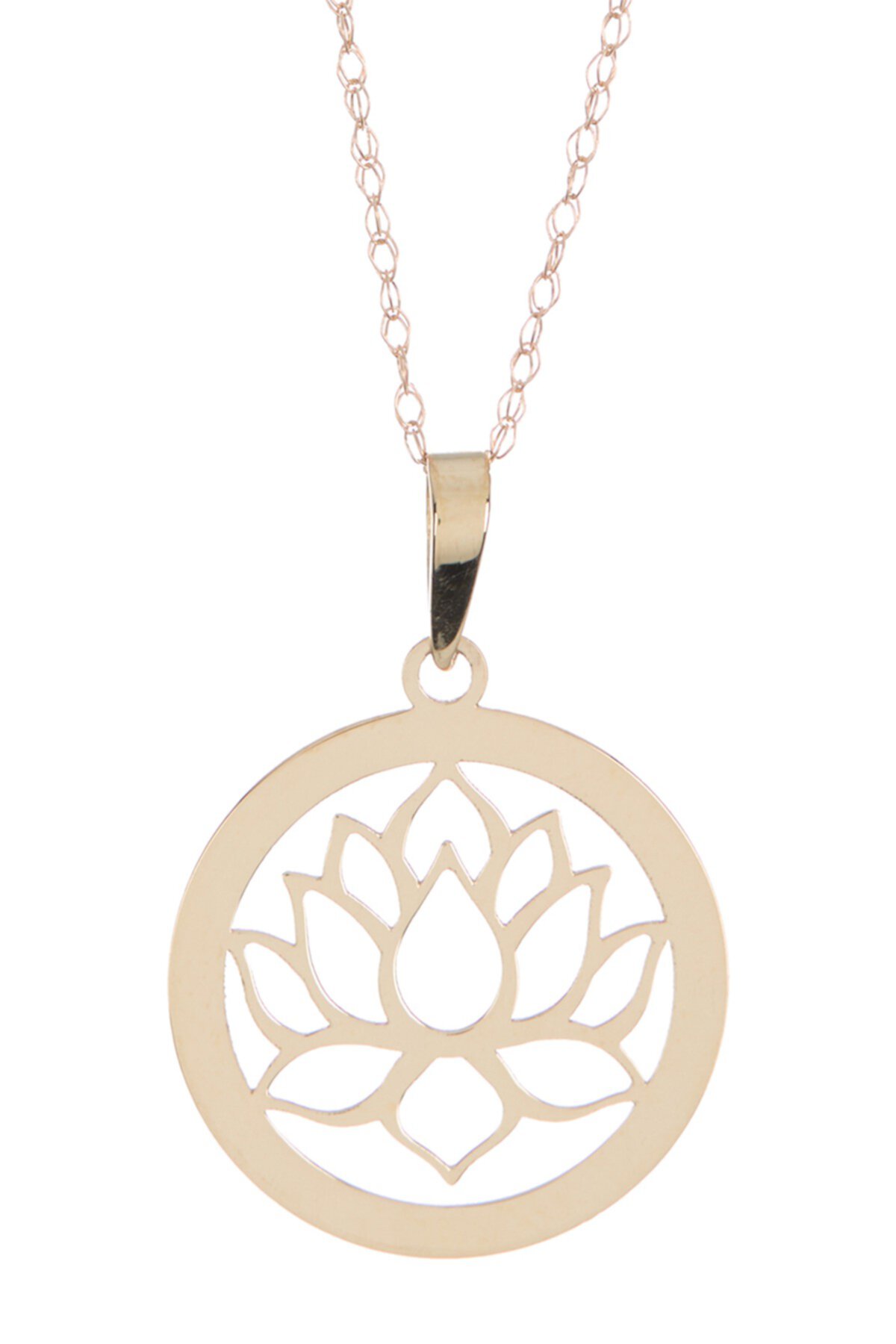 Ожерелье с подвеской в виде диска с цветком лотоса из 14-каратного золота Candela