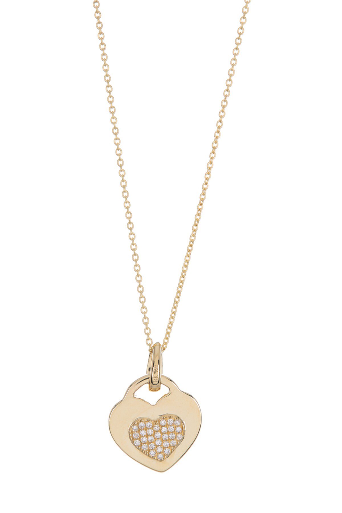 Ожерелье в форме сердца из желтого золота с бриллиантами из 14 карат - 0,085 карата Ron Hami