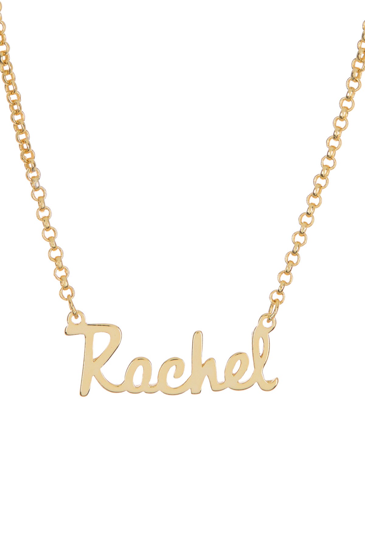 Ожерелье с подвеской в виде имени Рэйчел из стерлингового серебра 18 карат с желтым золотом Argento Vivo