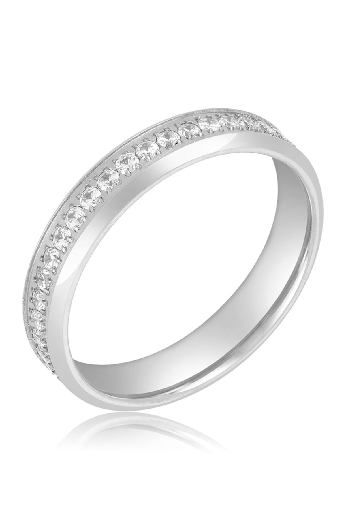 Серебряное кольцо Crystal Pave Eternity Ring ADORNIA