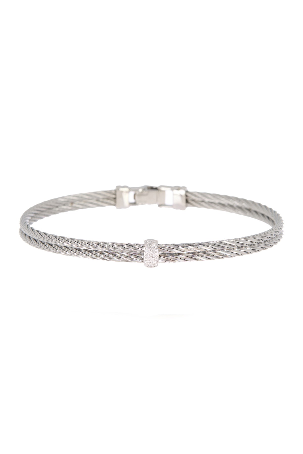 18K White Gold Stainless Steel Cable Cascade Chain Bracelet ALOR