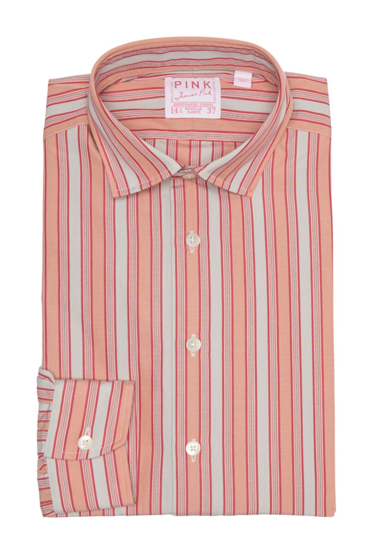 Классическая рубашка с винтажным принтом в полоску Portland THOMAS PINK