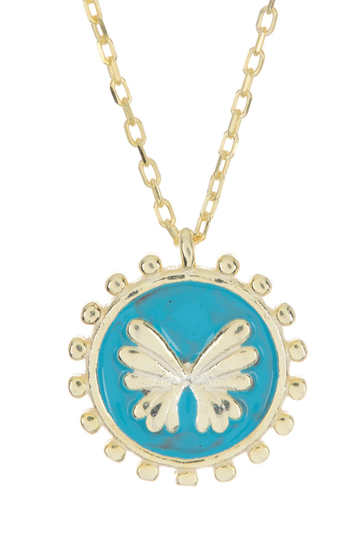 18K Gold Vermeil Enamel Butterfly Pendant Necklace Argento Vivo